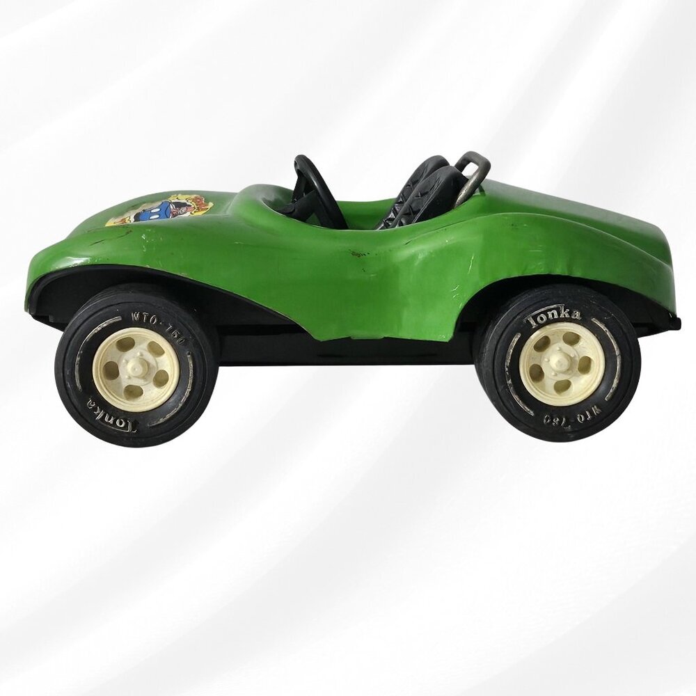 Vintage 1970s Green Tonka Fun Buggy 7” Pressed Steel USA